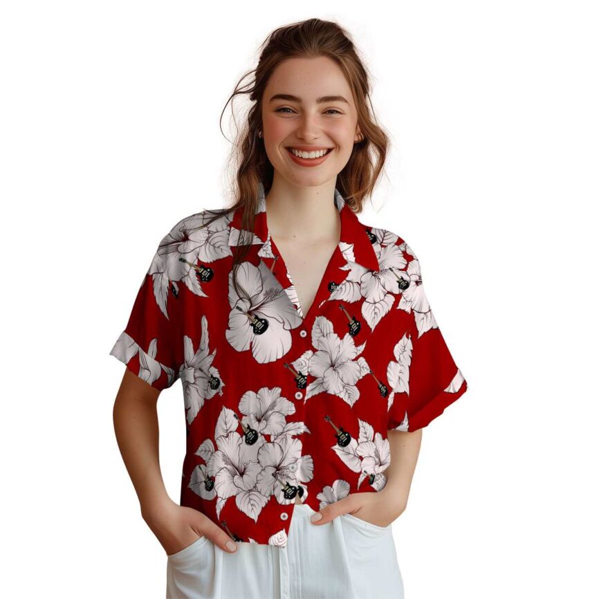 Guitar Hibiscus Flower Hawaiian Shirt Top rated