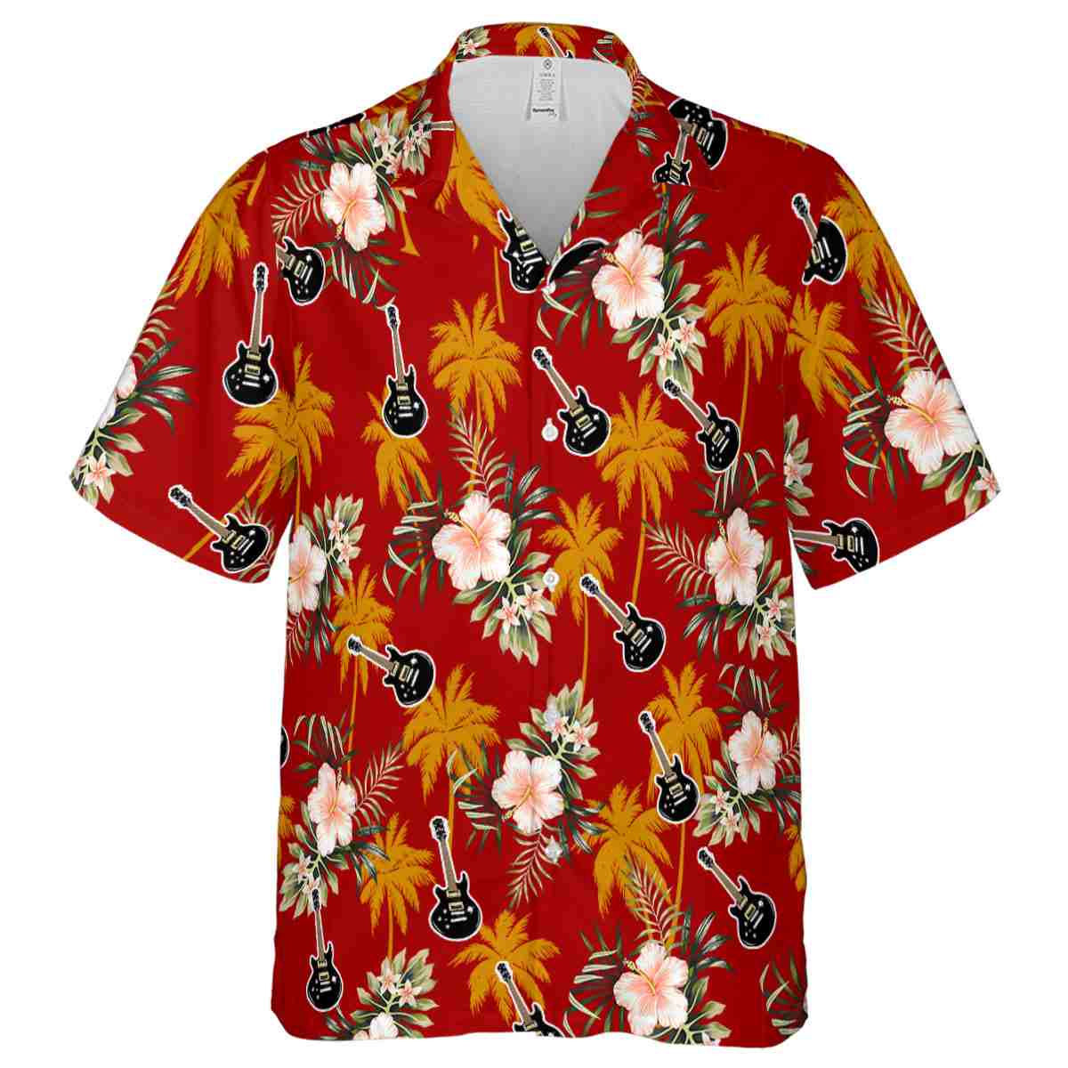 Guitar Hibiscus Palm Hawaiian Shirt Fashion forward Guitar Hibiscus Palm Hawaiian Shirt Fashion forward