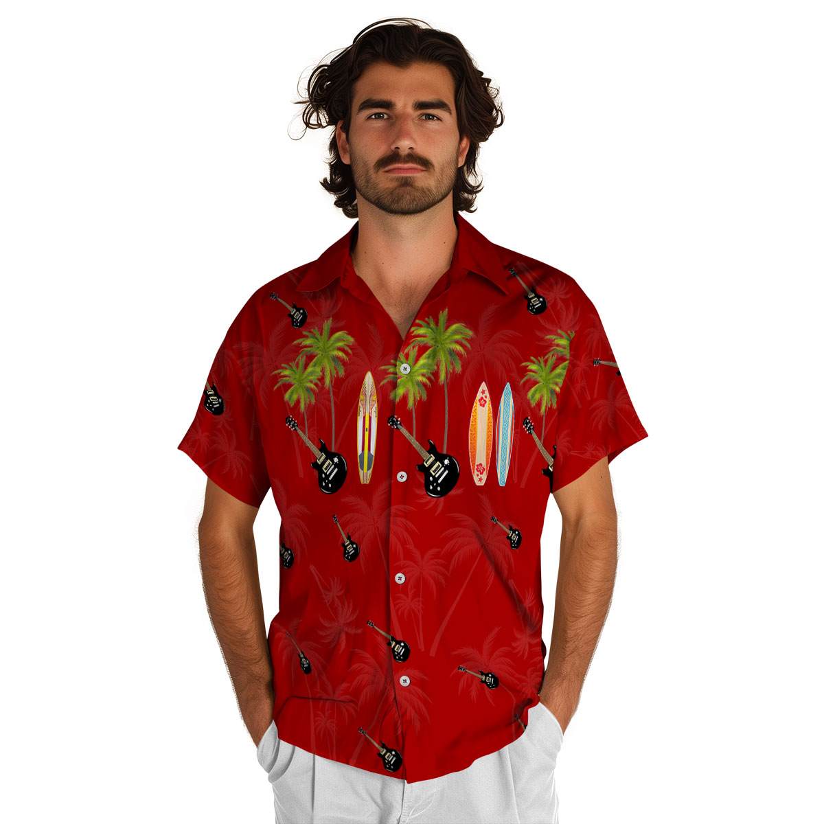 Guitar Island Theme Hawaiian Shirt New Arrival Guitar Island Theme Hawaiian Shirt New Arrival