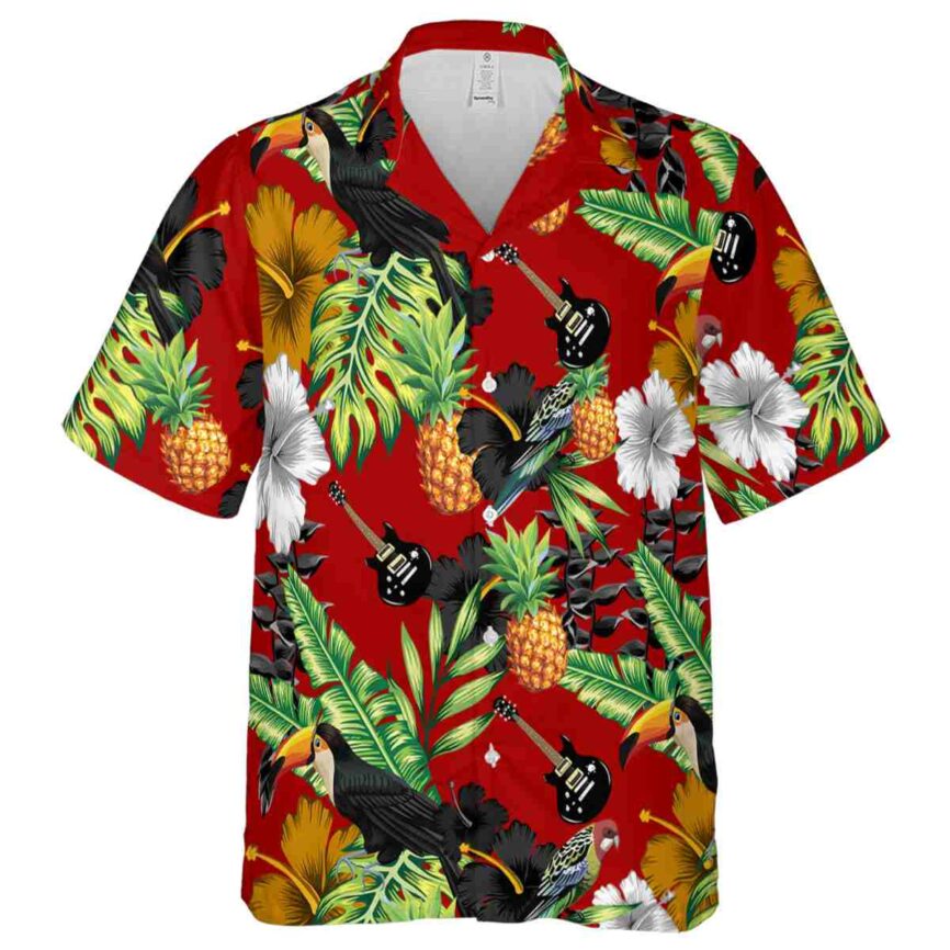 Guitar Leafy Toucan Hawaiian Shirt Fashion forward