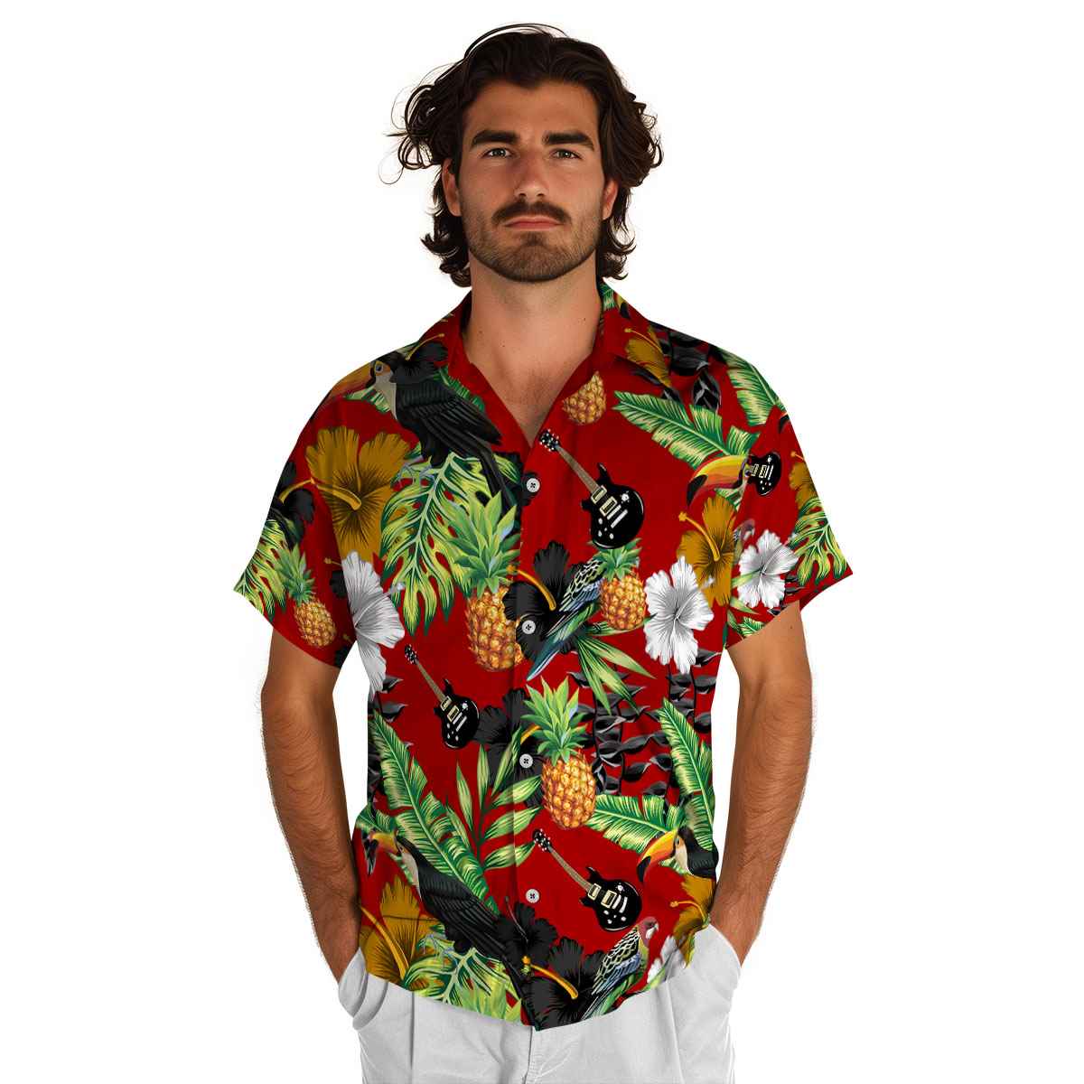 Guitar Leafy Toucan Hawaiian Shirt New Arrival Guitar Leafy Toucan Hawaiian Shirt New Arrival