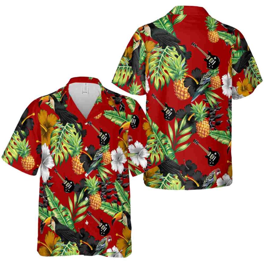 Guitar Leafy Toucan Hawaiian Shirt Premium grade