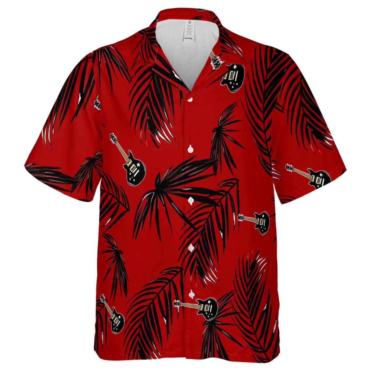 Guitar Monochrome Palm Hawaiian Shirt Fashion forward Guitar Monochrome Palm Hawaiian Shirt Fashion forward