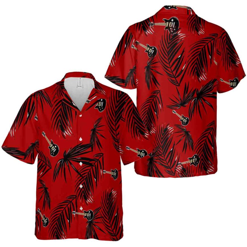 Guitar Monochrome Palm Hawaiian Shirt Premium grade