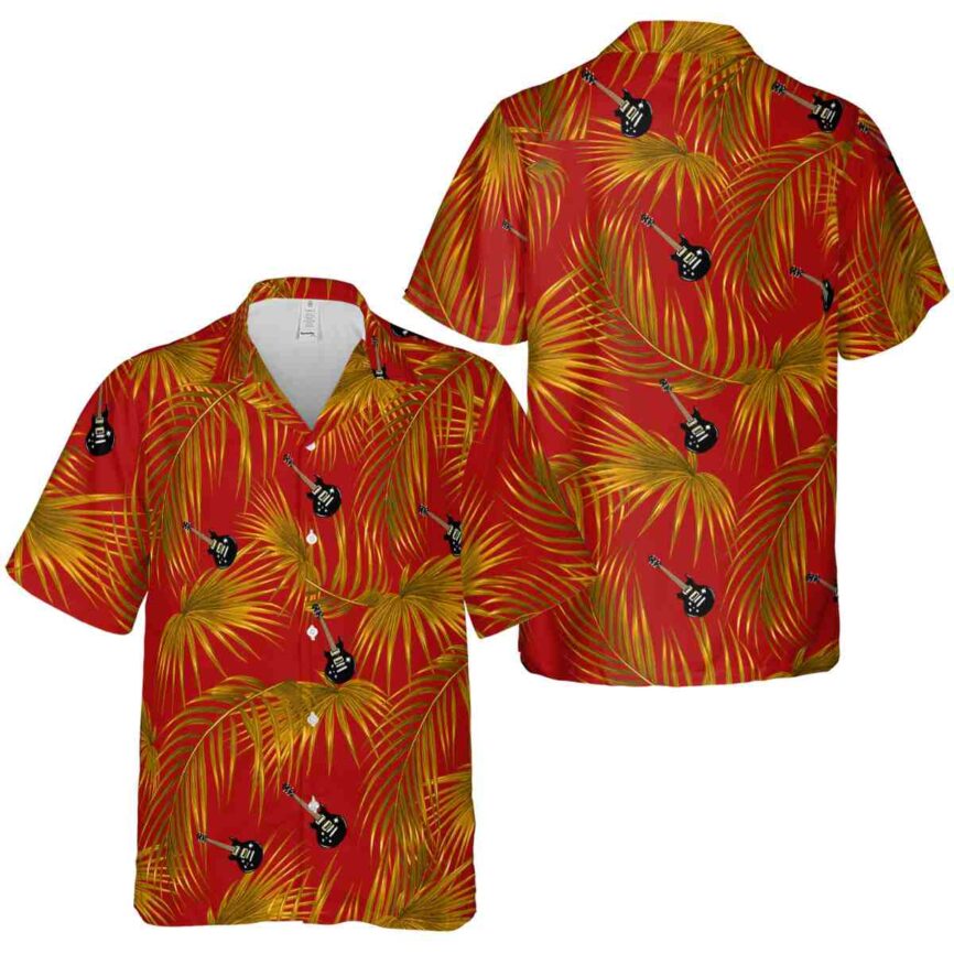 Guitar Palm Frond Hawaiian Shirt Premium grade