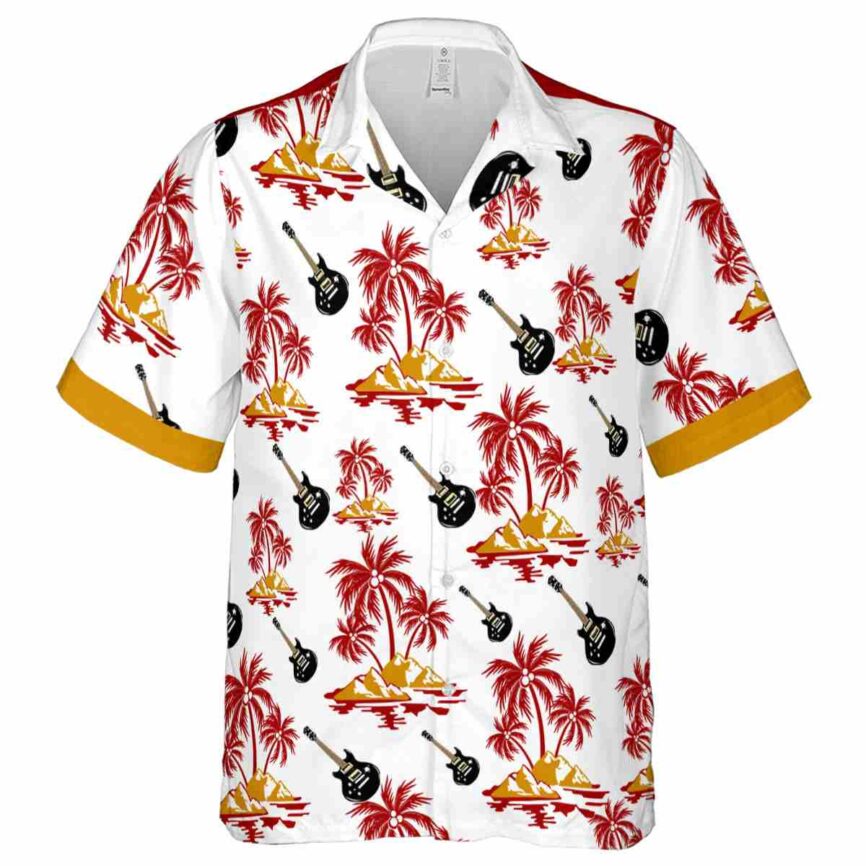 Guitar Palm Island Graphic Hawaiian Shirt Fashion forward