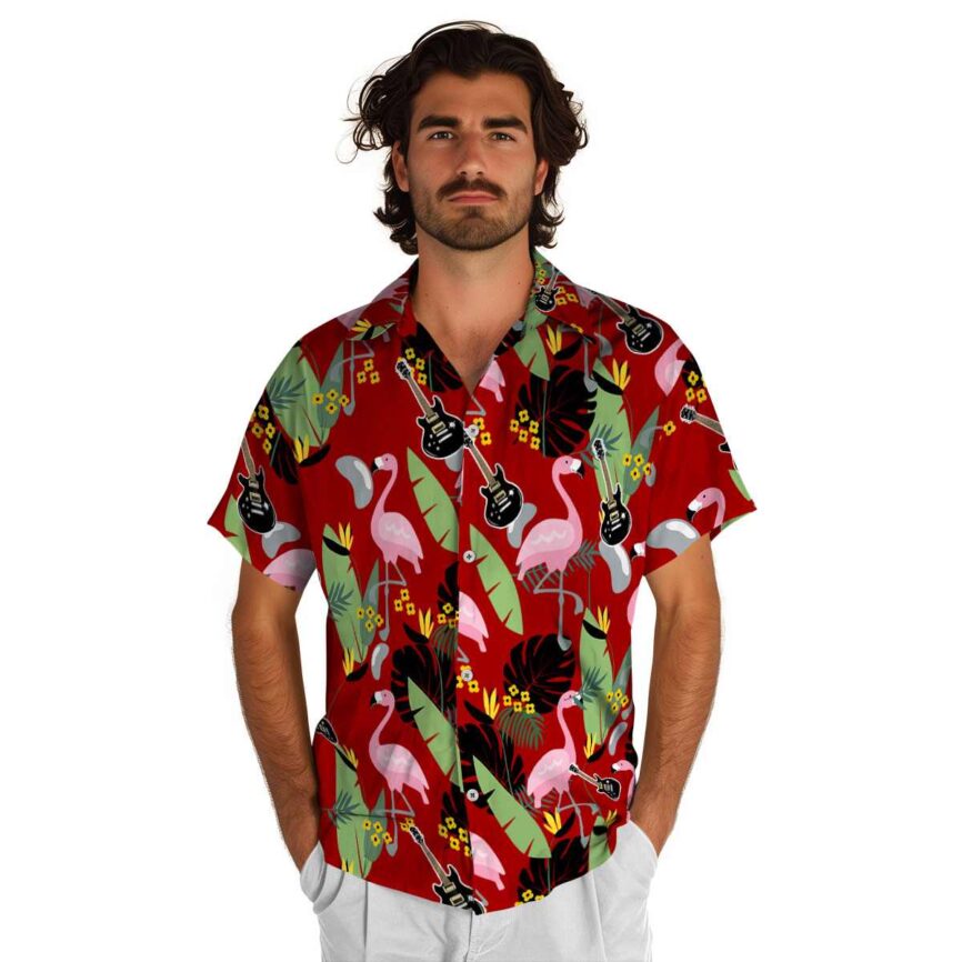 Guitar Pink Flamingo Hawaiian Shirt New Arrival