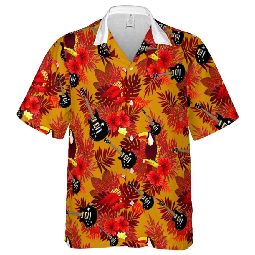 Guitar Tropical Bird Hawaiian Shirt Fashion forward