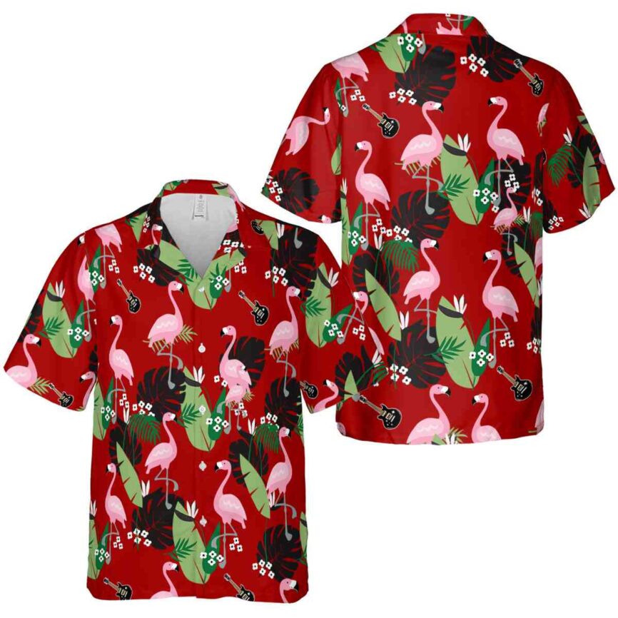 Guitar Tropical Flamingo Hawaiian Shirt Premium grade