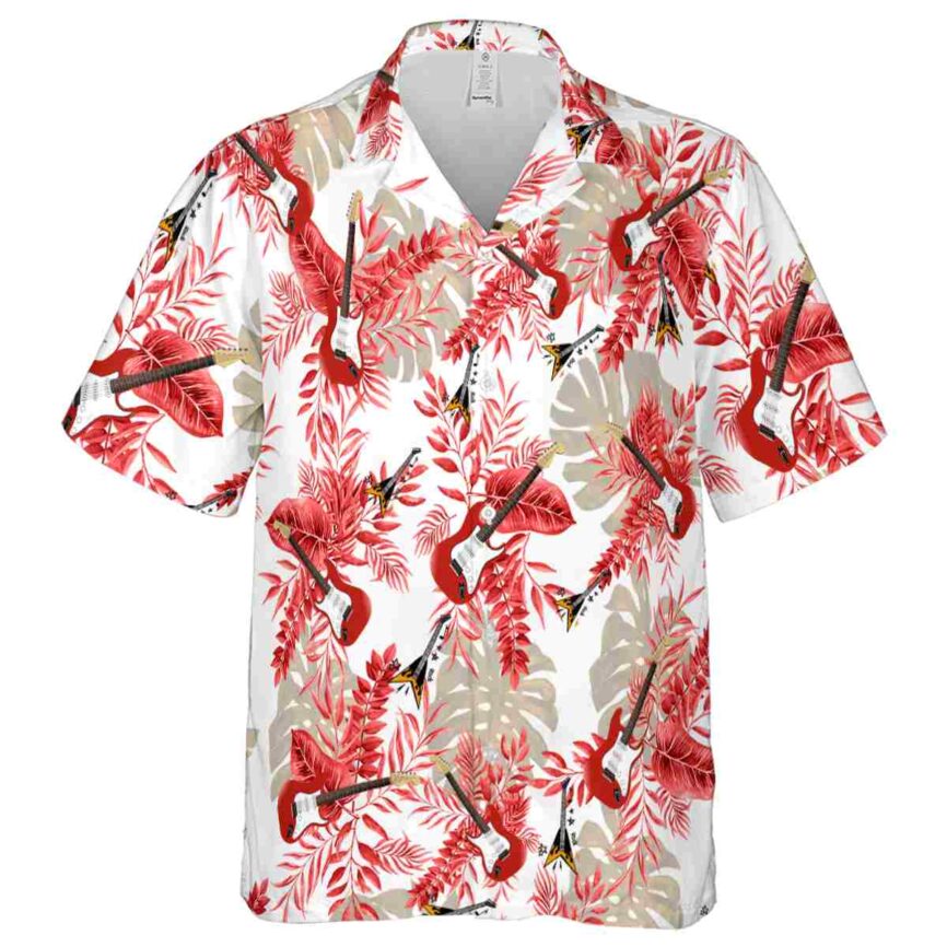 Guitar Tropical Fronds Hawaiian Shirt Fashion forward