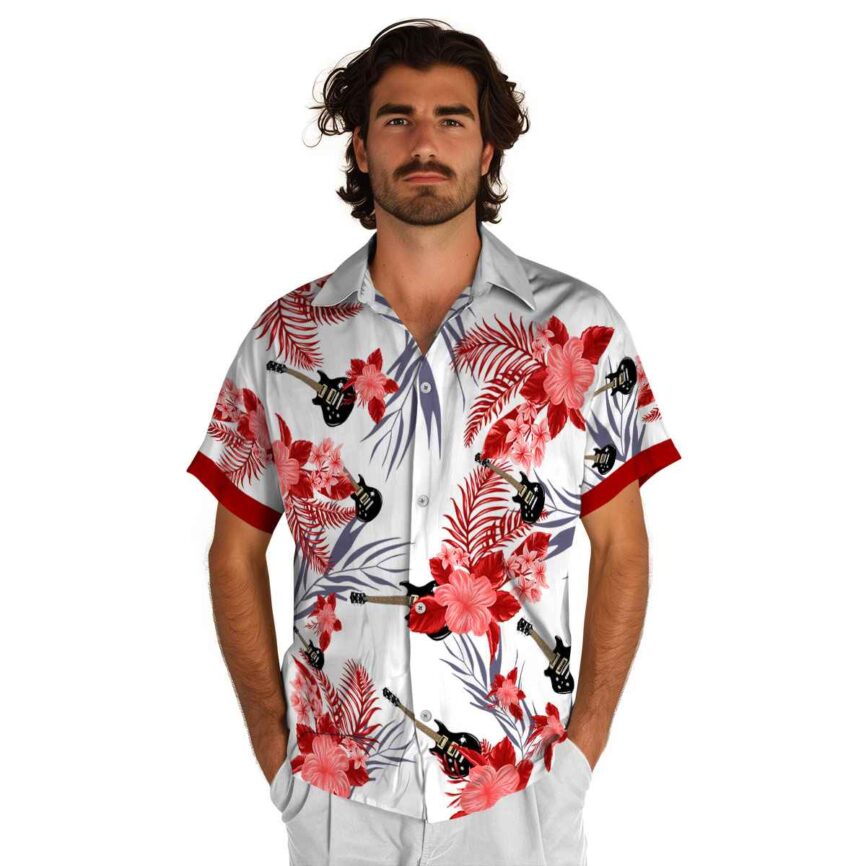 Guitar US Flag Floral Hawaiian Shirt New Arrival