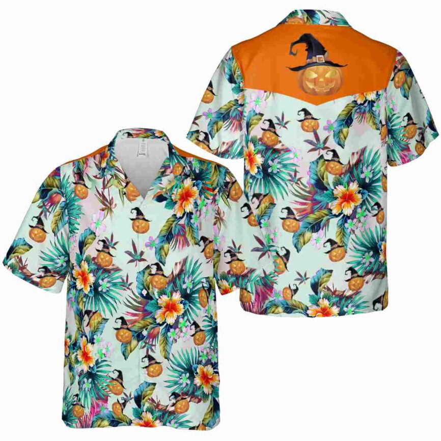 Halloween Floral Burst Hawaiian Shirt Premium grade