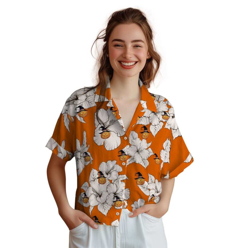 Halloween Hibiscus Flower Hawaiian Shirt Top rated