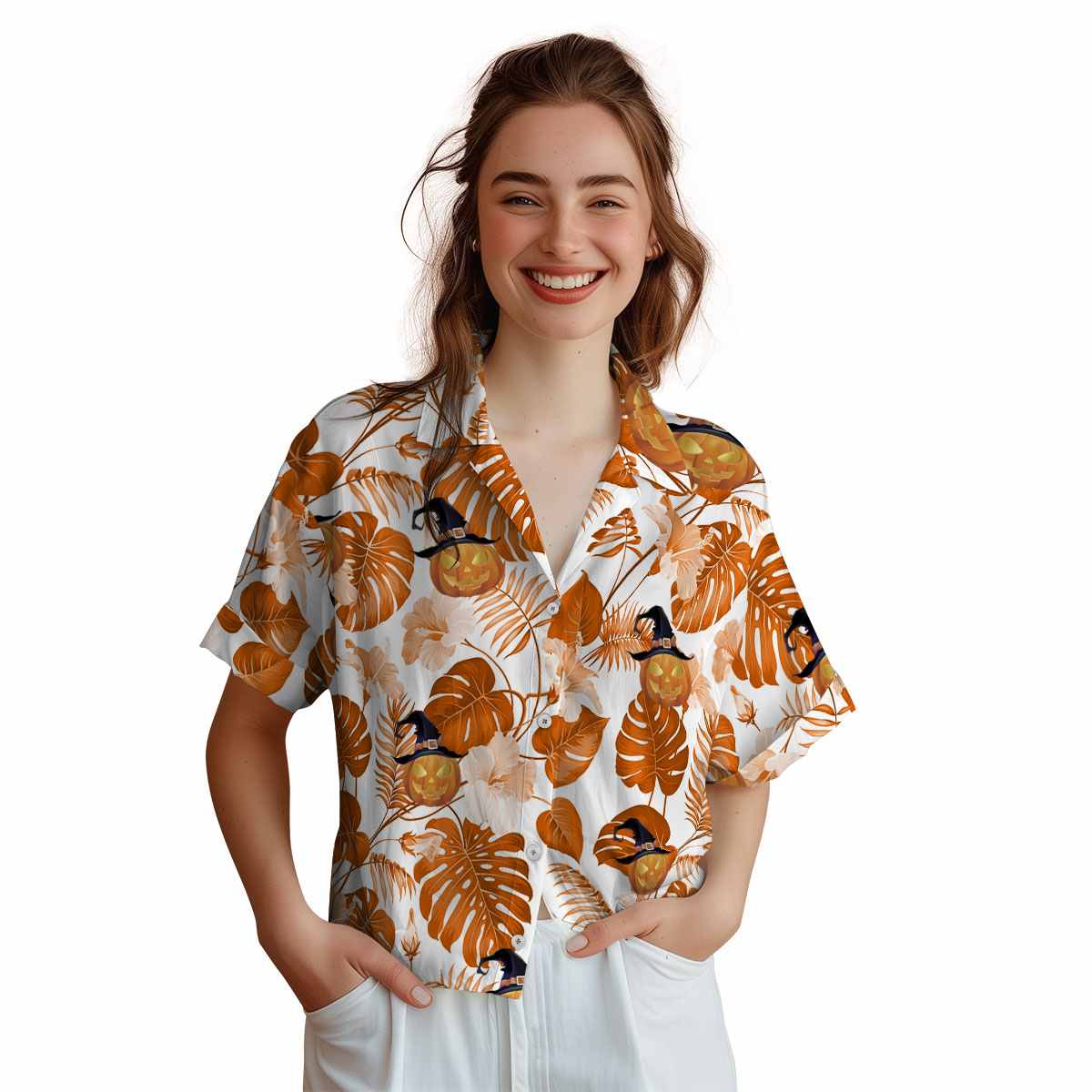 Halloween Leaf Pattern Hawaiian Shirt Top rated Halloween Leaf Pattern Hawaiian Shirt Top rated