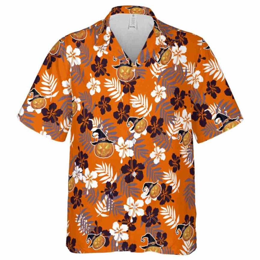 Halloween Leafy Hibiscus Hawaiian Shirt Fashion forward