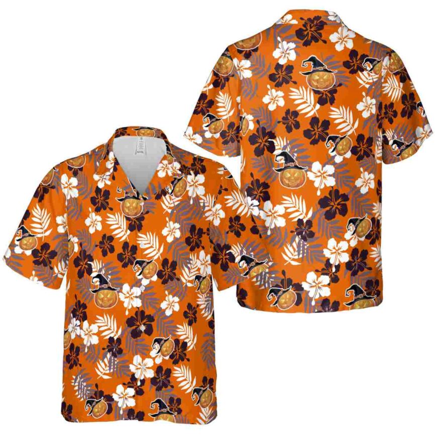 Halloween Leafy Hibiscus Hawaiian Shirt Premium grade