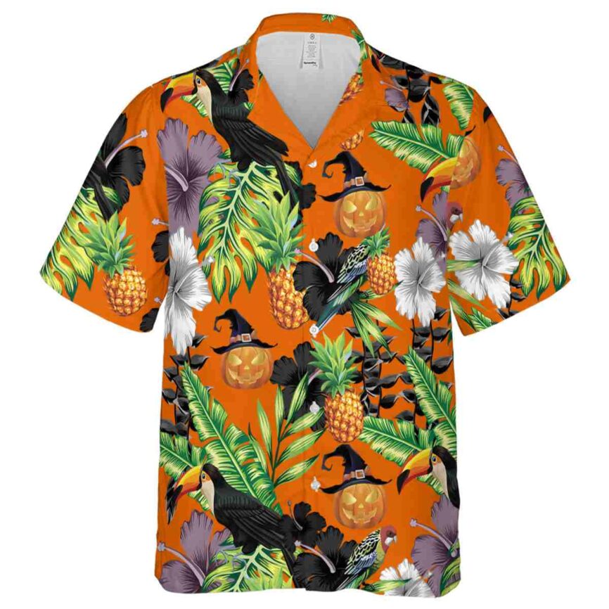 Halloween Leafy Toucan Hawaiian Shirt Fashion forward