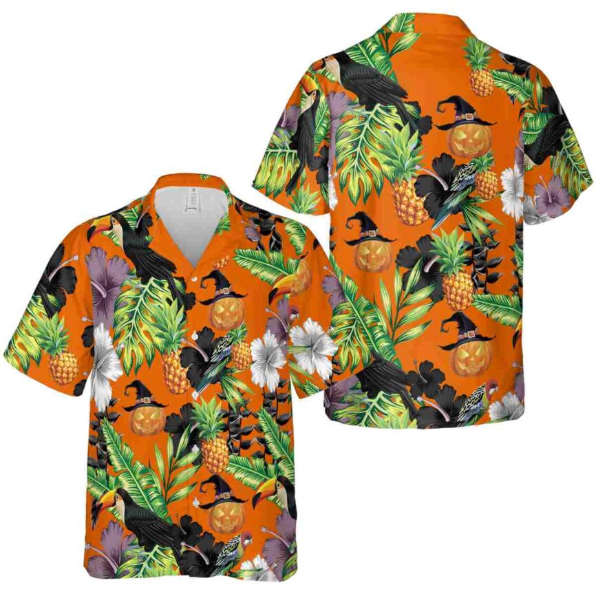 Halloween Leafy Toucan Hawaiian Shirt Premium grade