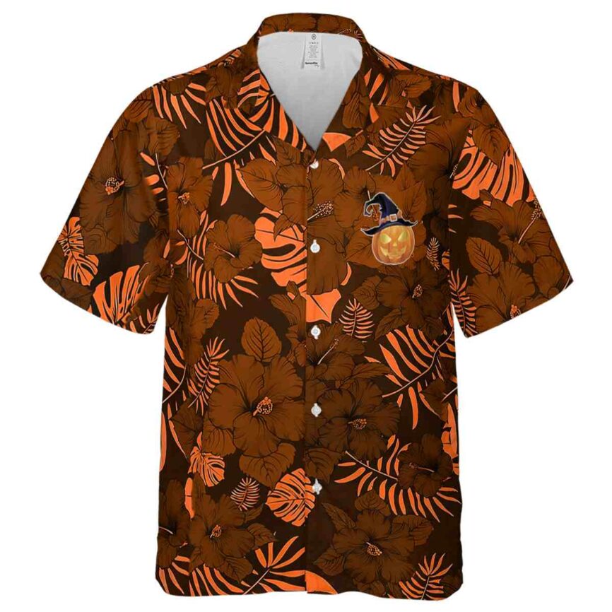 Halloween Monochrome Floral Hawaiian Shirt Fashion forward