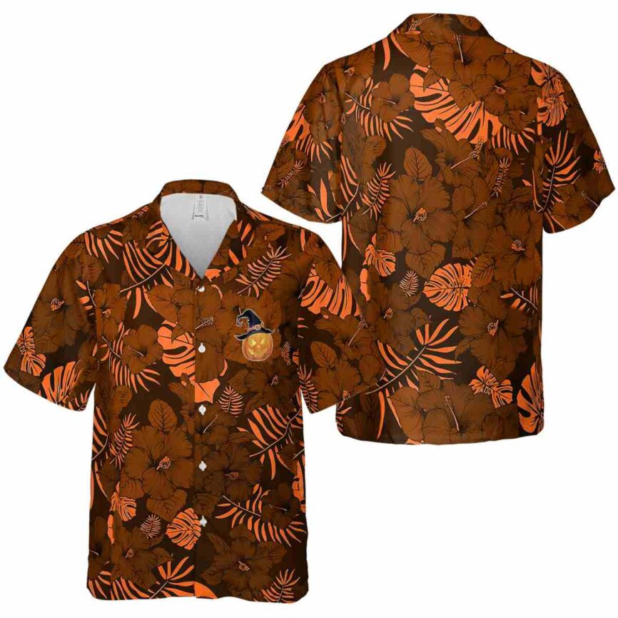 Halloween Monochrome Floral Hawaiian Shirt Premium grade