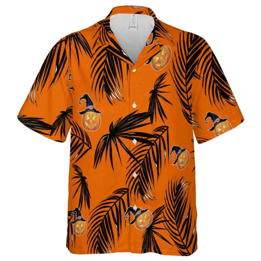 Halloween Monochrome Palm Hawaiian Shirt Fashion forward