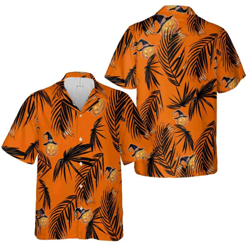 Halloween Monochrome Palm Hawaiian Shirt Premium grade