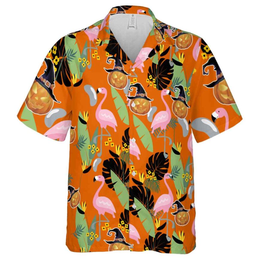 Halloween Pink Flamingo Hawaiian Shirt Fashion forward