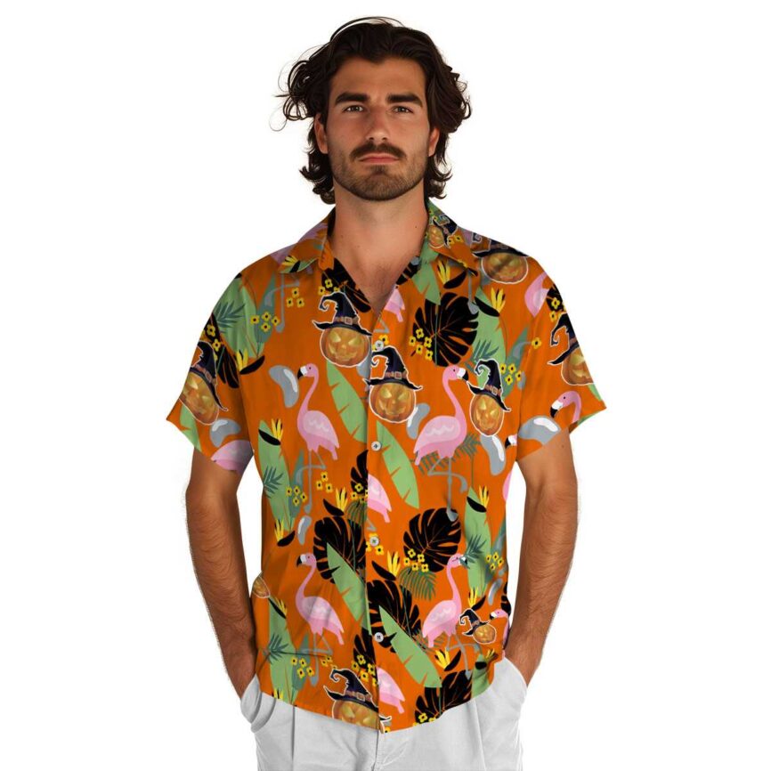 Halloween Pink Flamingo Hawaiian Shirt New Arrival