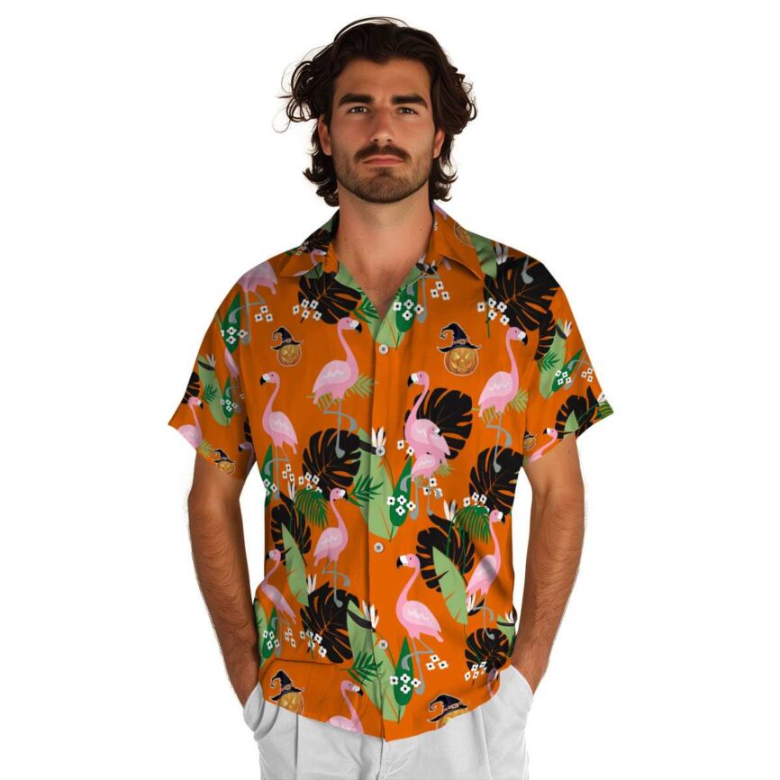 Halloween Tropical Flamingo Hawaiian Shirt New Arrival
