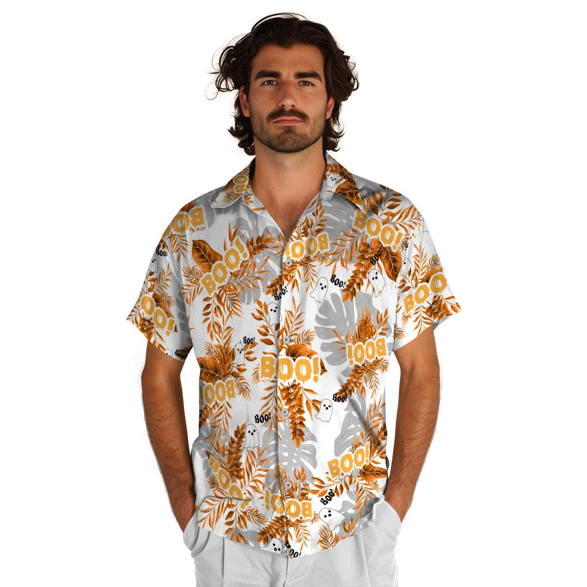 Halloween Tropical Fronds Hawaiian Shirt New Arrival Halloween Tropical Fronds Hawaiian Shirt New Arrival