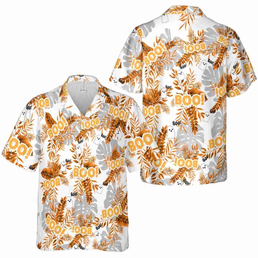 Halloween Tropical Fronds Hawaiian Shirt Premium grade