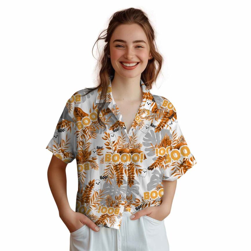 Halloween Tropical Fronds Hawaiian Shirt Top rated