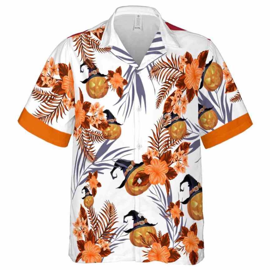 Halloween US Flag Floral Hawaiian Shirt Fashion forward