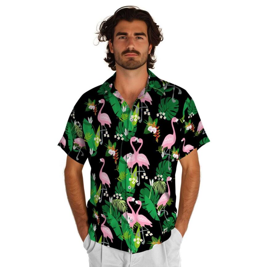 Hawaiian Flower Shirt Flamingo Leaf Hawaiian Shirt New Arrival