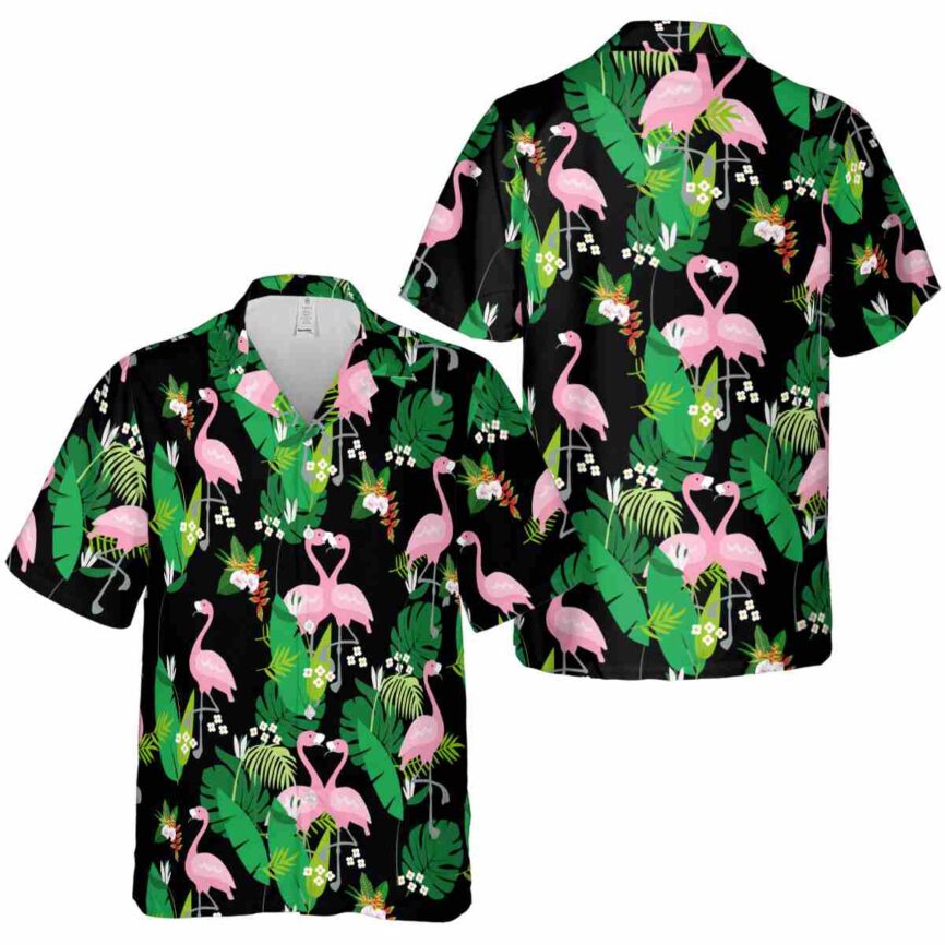 Hawaiian Flower Shirt Flamingo Leaf Hawaiian Shirt Premium grade