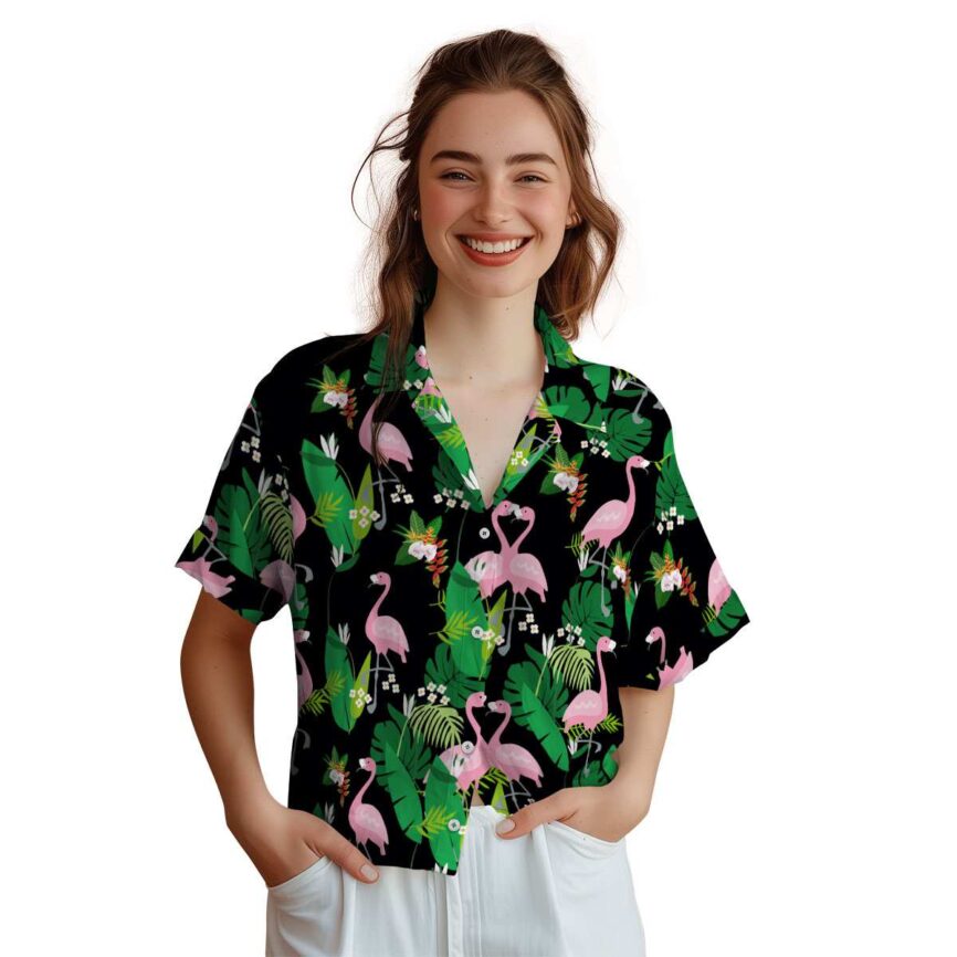 Hawaiian Flower Shirt Flamingo Leaf Hawaiian Shirt Top rated