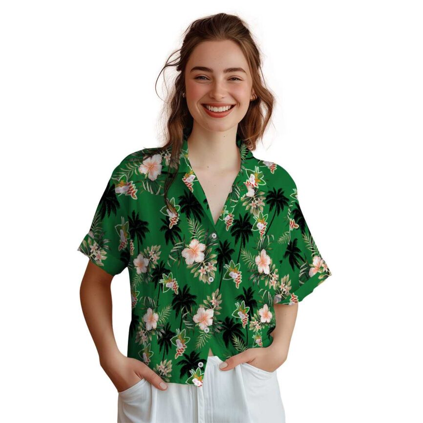 Hawaiian Flower Shirt Hibiscus Palm Hawaiian Shirt Top rated
