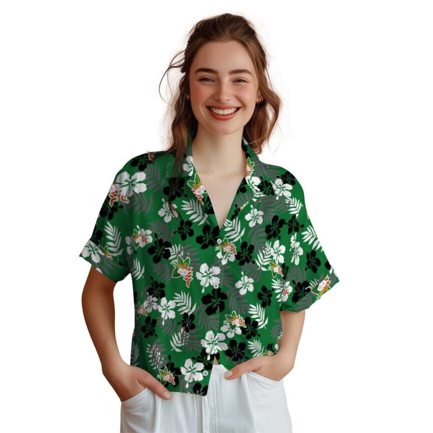 Hawaiian Flower Shirt Leafy Hibiscus Hawaiian Shirt Top rated