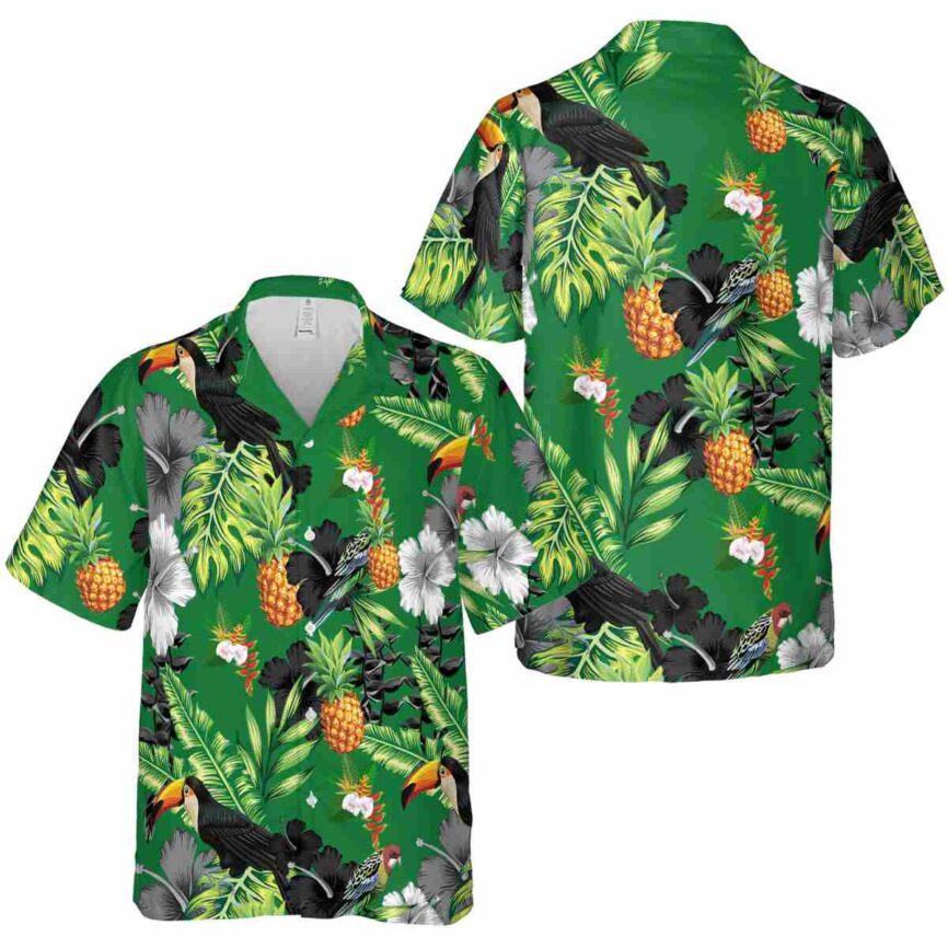 Hawaiian Flower Shirt Leafy Toucan Hawaiian Shirt Premium grade
