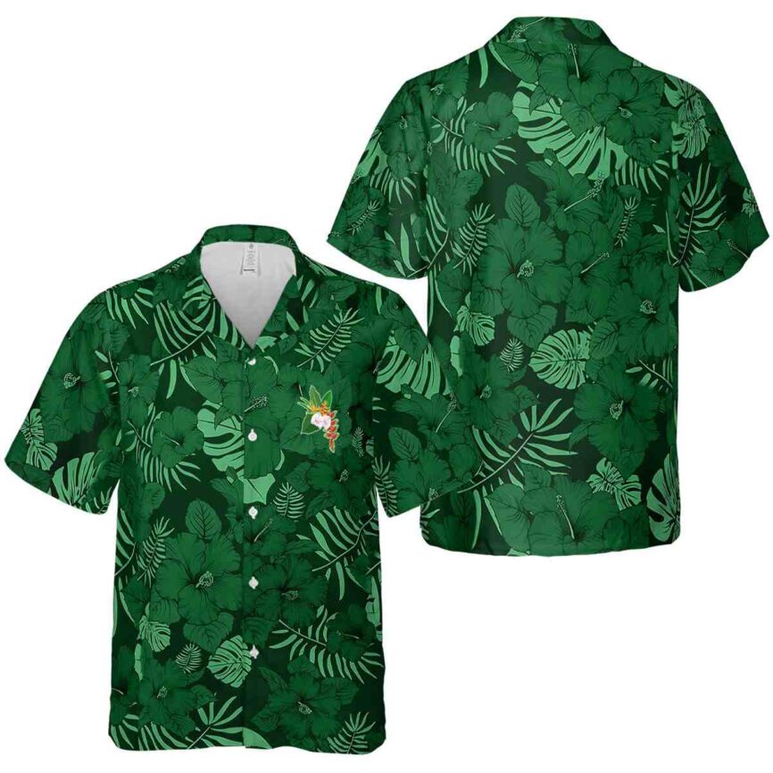 Hawaiian Flower Shirt Monochrome Floral Hawaiian Shirt Premium grade