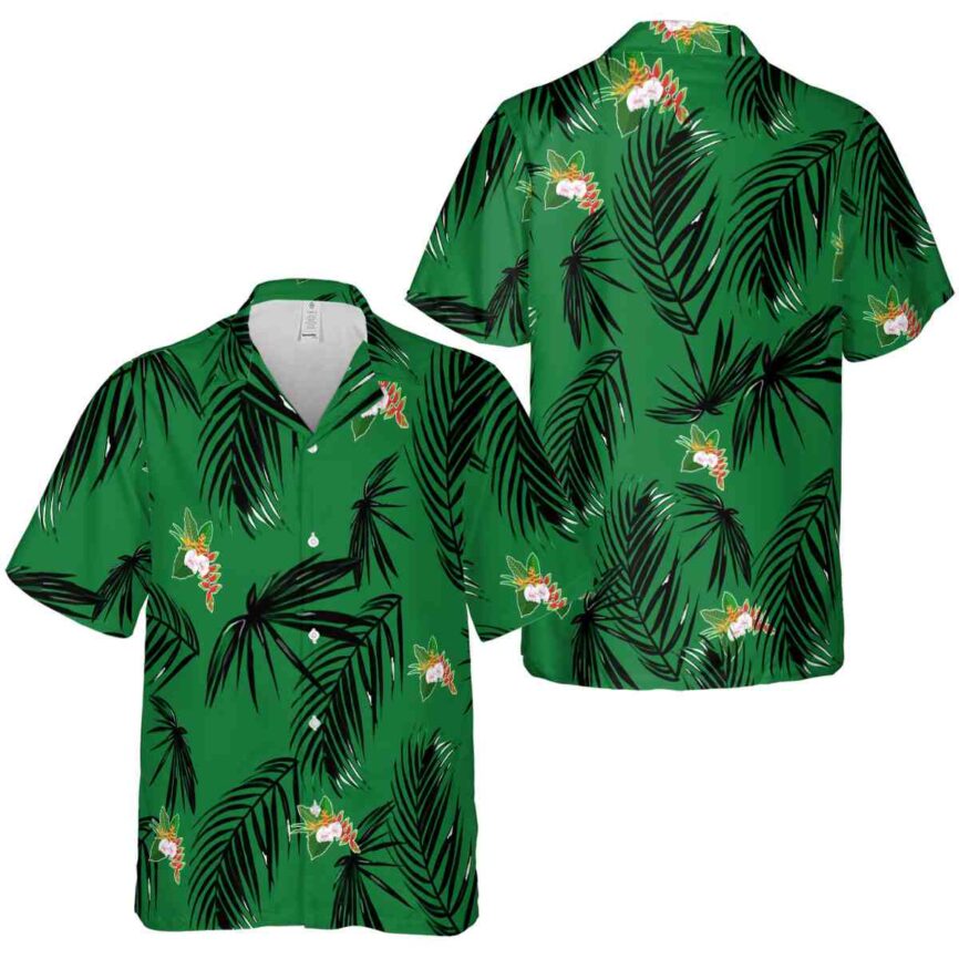 Hawaiian Flower Shirt Monochrome Palm Hawaiian Shirt Premium grade