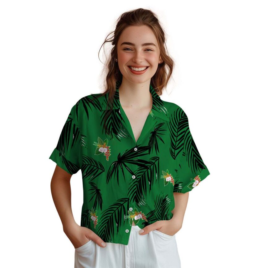 Hawaiian Flower Shirt Monochrome Palm Hawaiian Shirt Top rated
