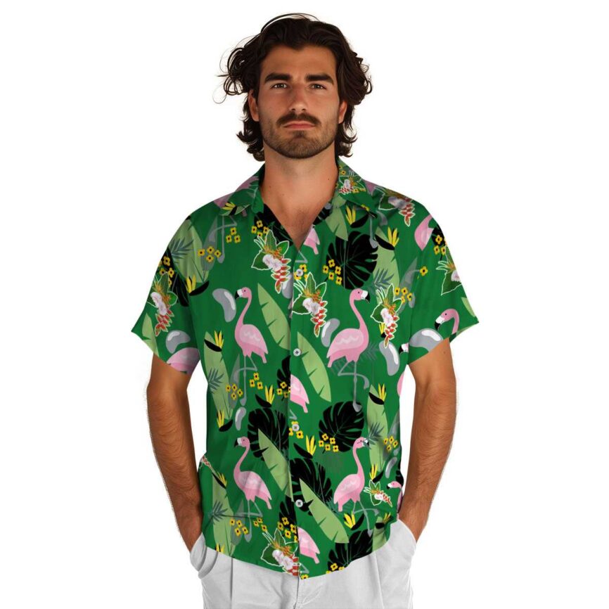 Hawaiian Flower Shirt Pink Flamingo Hawaiian Shirt New Arrival