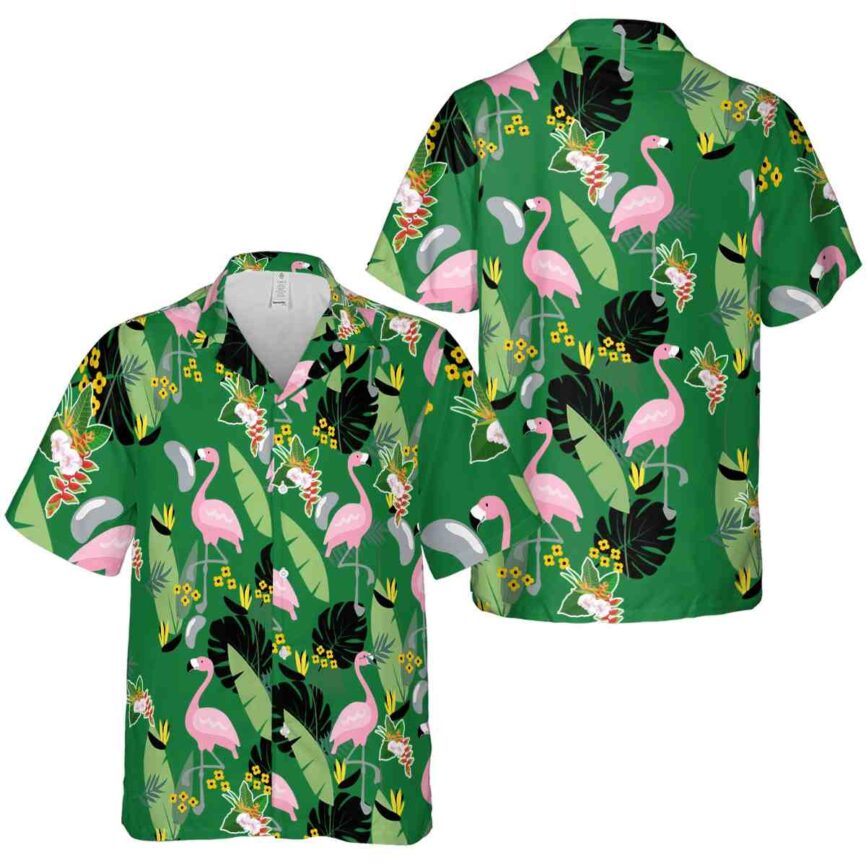 Hawaiian Flower Shirt Pink Flamingo Hawaiian Shirt Premium grade