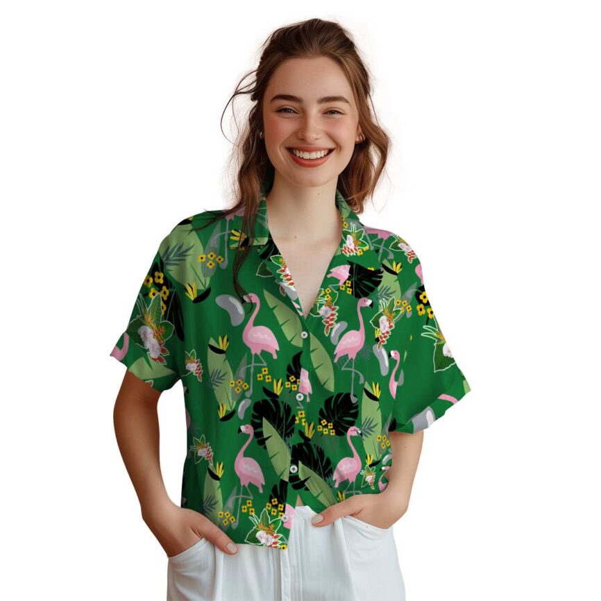 Hawaiian Flower Shirt Pink Flamingo Hawaiian Shirt Top rated