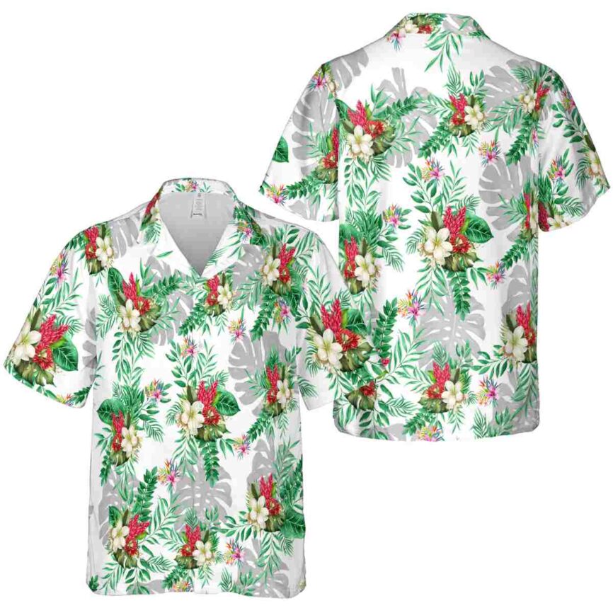 Hawaiian Flower Shirt Tropical Fronds Hawaiian Shirt Premium grade