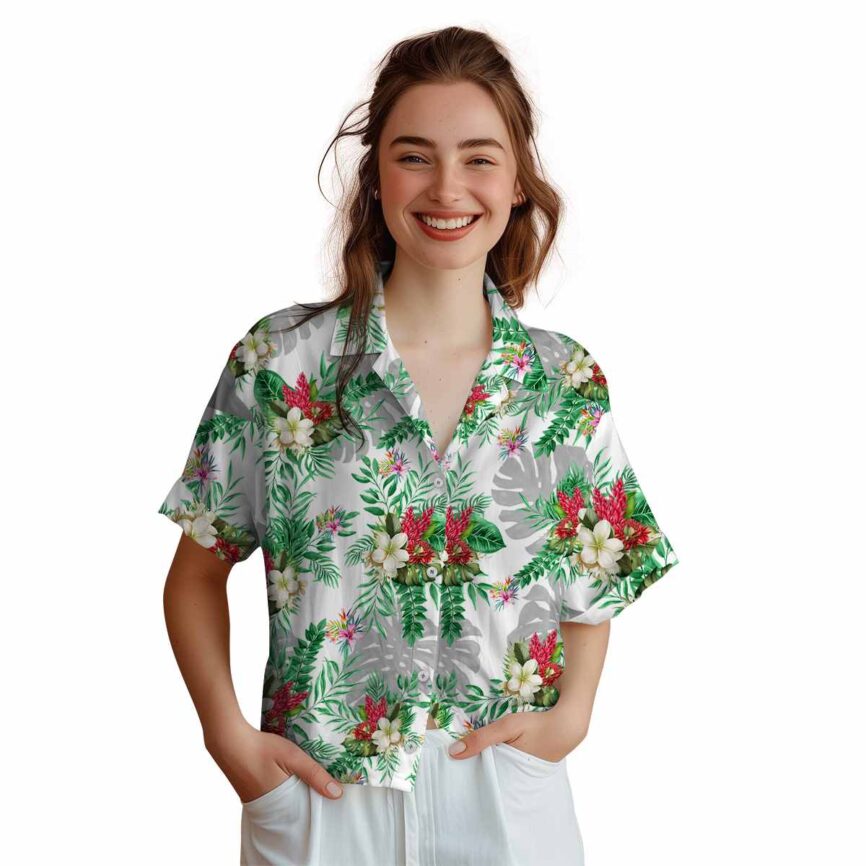 Hawaiian Flower Shirt Tropical Fronds Hawaiian Shirt Top rated