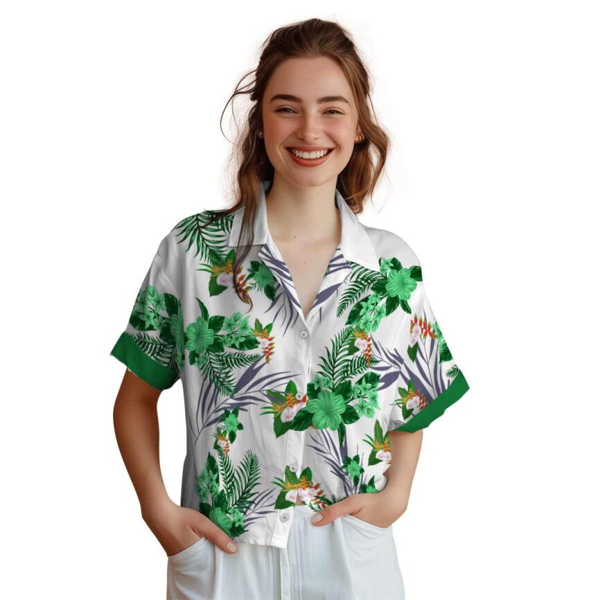 Hawaiian Flower Shirt US Flag Floral Hawaiian Shirt Top rated