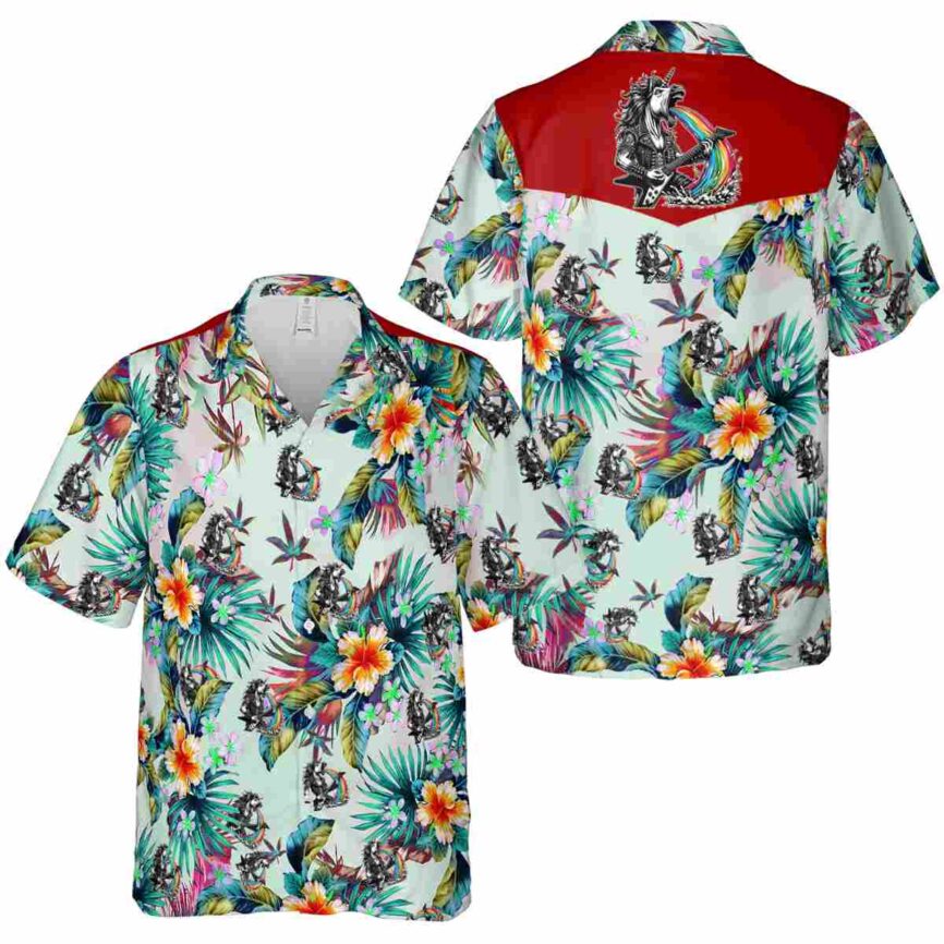 Heavy Metal Floral Burst Hawaiian Shirt Premium grade