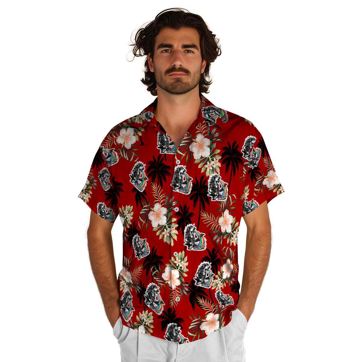 Heavy Metal Hibiscus Palm Hawaiian Shirt New Arrival Heavy Metal Hibiscus Palm Hawaiian Shirt New Arrival